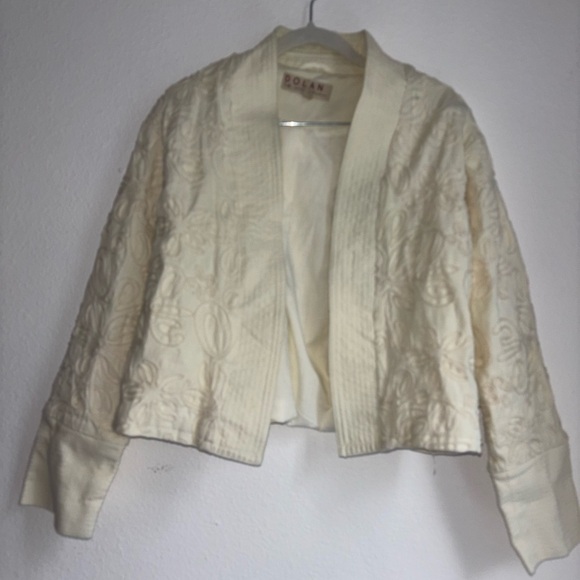 Dolan Cream Embroidered Oversized
Bomber Jacket Size S - Picture 2 of 5